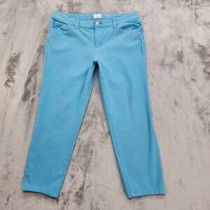 S&Co Pants Womens 14 Blue Low Rise‎ Crop Stretch Twill Skinny Casual Pockets